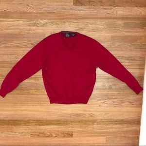 100% wool Jos. A. Bank red V-neck sweater